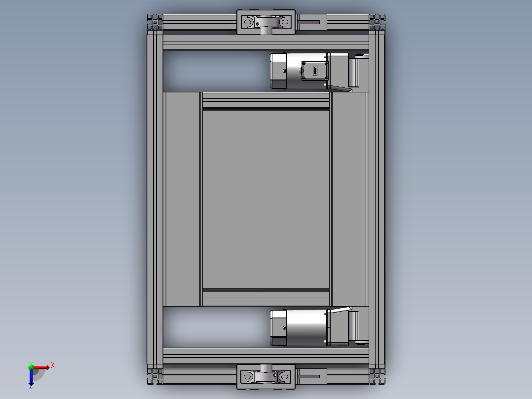 自制翻转夹紧皮带机俯视图