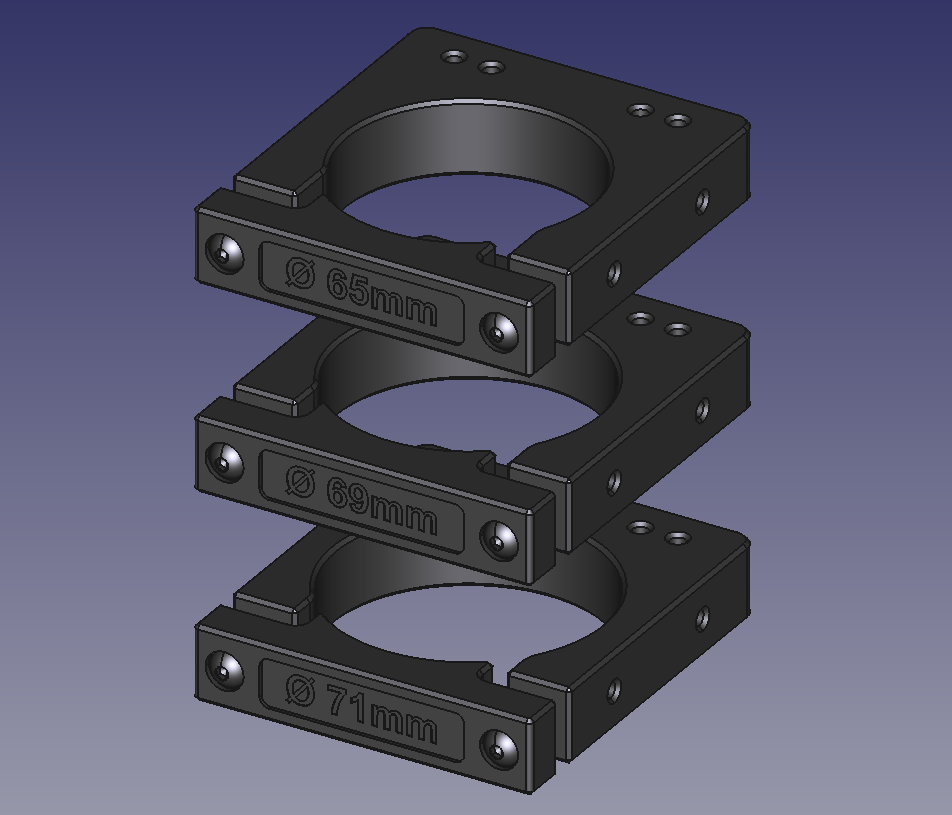 用于 65、69 和 71mm 直径主轴的夹具