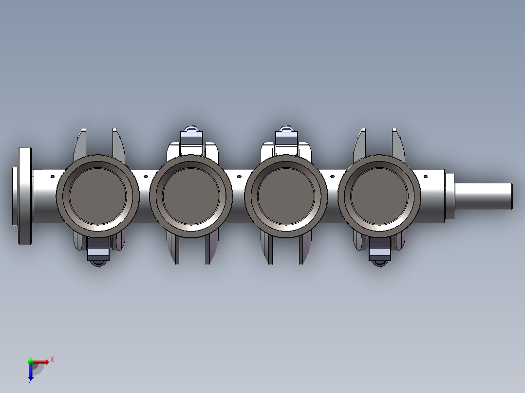 发动机活塞连杆传动机械模型俯视图