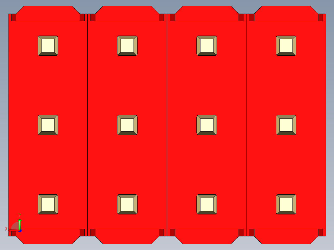 彩色公头100mil（2.54mm）系列-DS1021_red_3x04p_100mil_Type5_rev1.0后视图