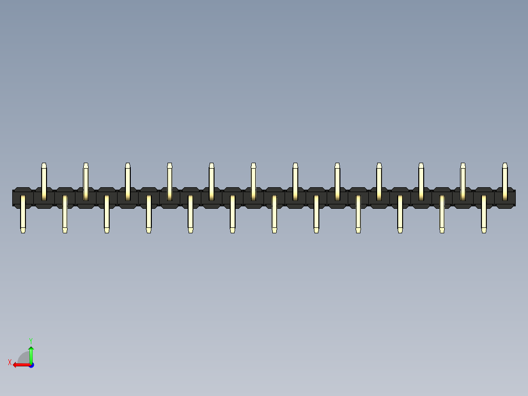 彩色公排针 100mil 2.54mm 系列-DS1022_black_24p_100mil_Type_SMT_R1_rev1.0后视图