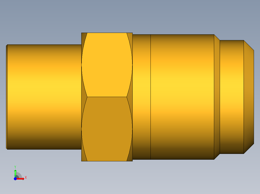 扩口式工业通用硬管接头Flare To Solder 43F-12-12前视图