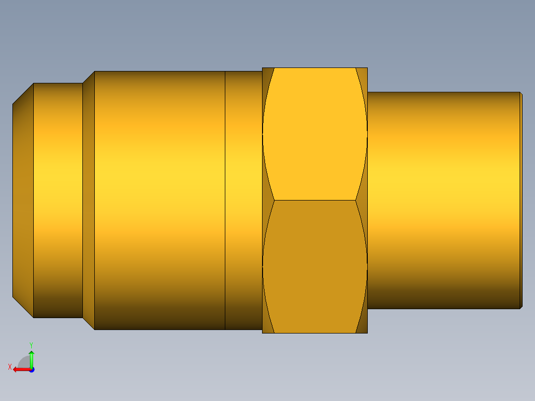 扩口式工业通用硬管接头Flare To Solder 43F-12-12后视图