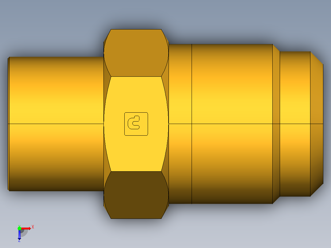 扩口式工业通用硬管接头Flare To Solder 43F-12-12俯视图