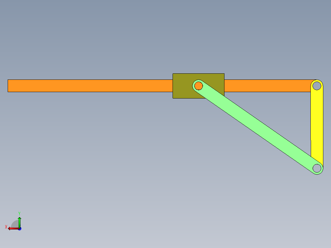 曲柄摇块机构后视图