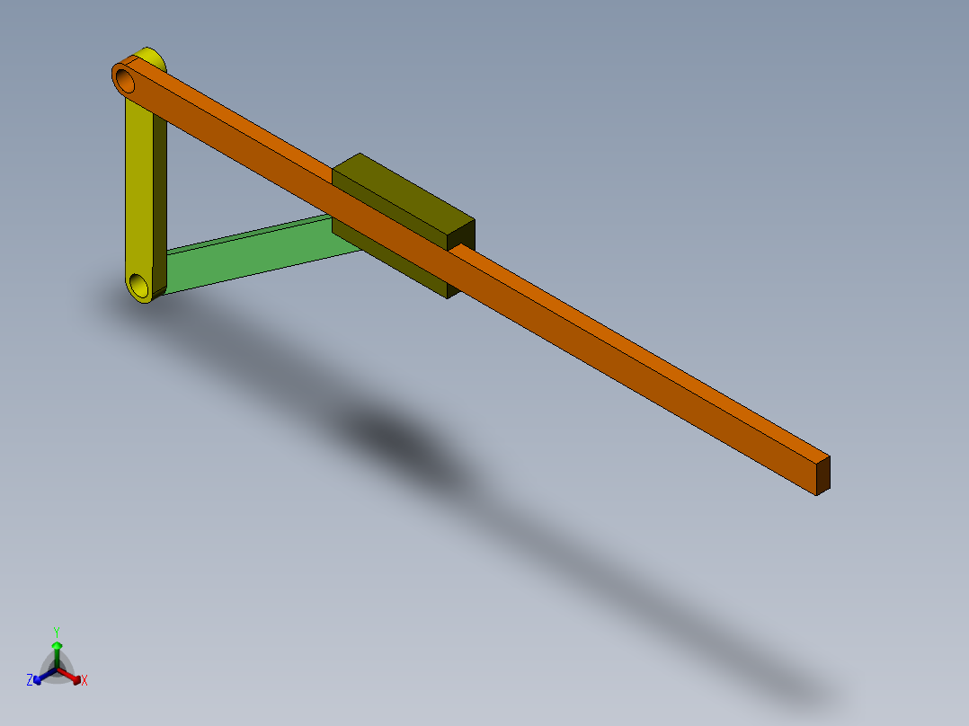 曲柄摇块机构正等轴测图