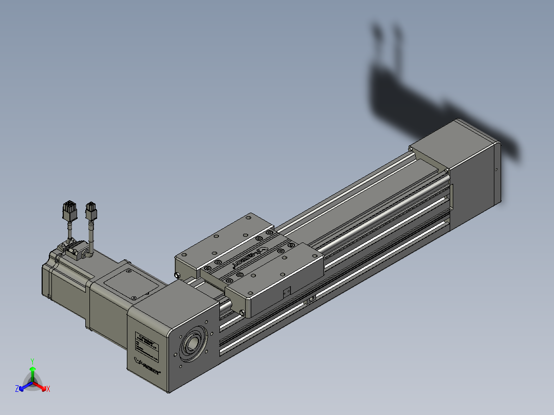 威洛博直线电机模组EB8-L200-S250-R-P75-MS3正等轴测图