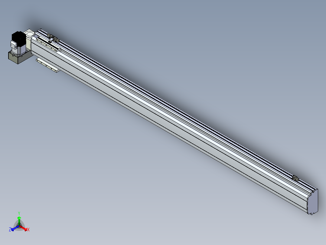 同步带滑台-半封闭B13H-L45-S1650-LU-P40-D3正等轴测图