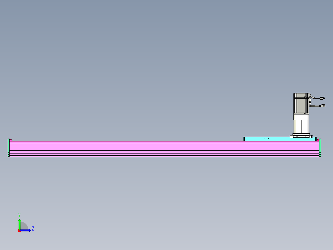 东锦齿条传动DH210G-L167-S1200-BU-减速机+P750W左视图