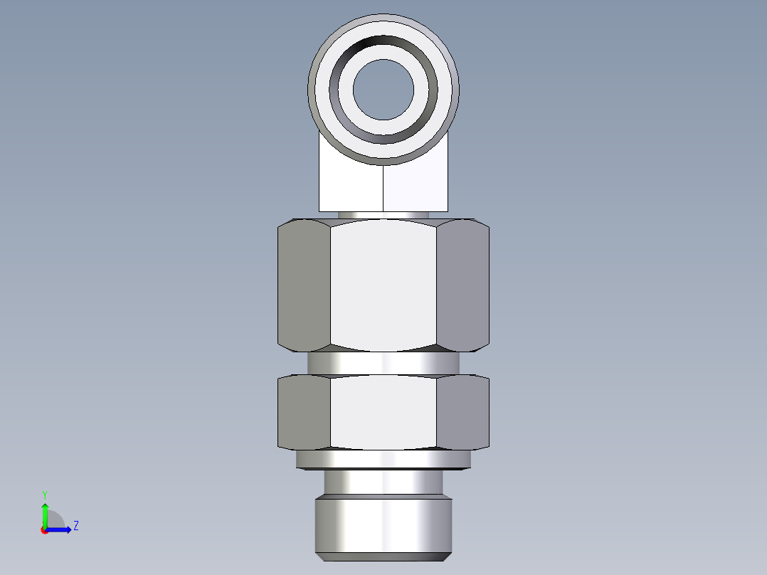 卡套式工业通用硬管接头EO_Assembled_adjustable_standpipe_branch_tee_EVT12SMOMD71左视图