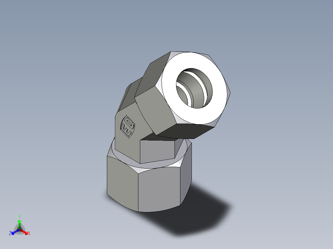 卡套式工业通用硬管接头EO_Swivel_nut_45_deg_elbow_EV15L71