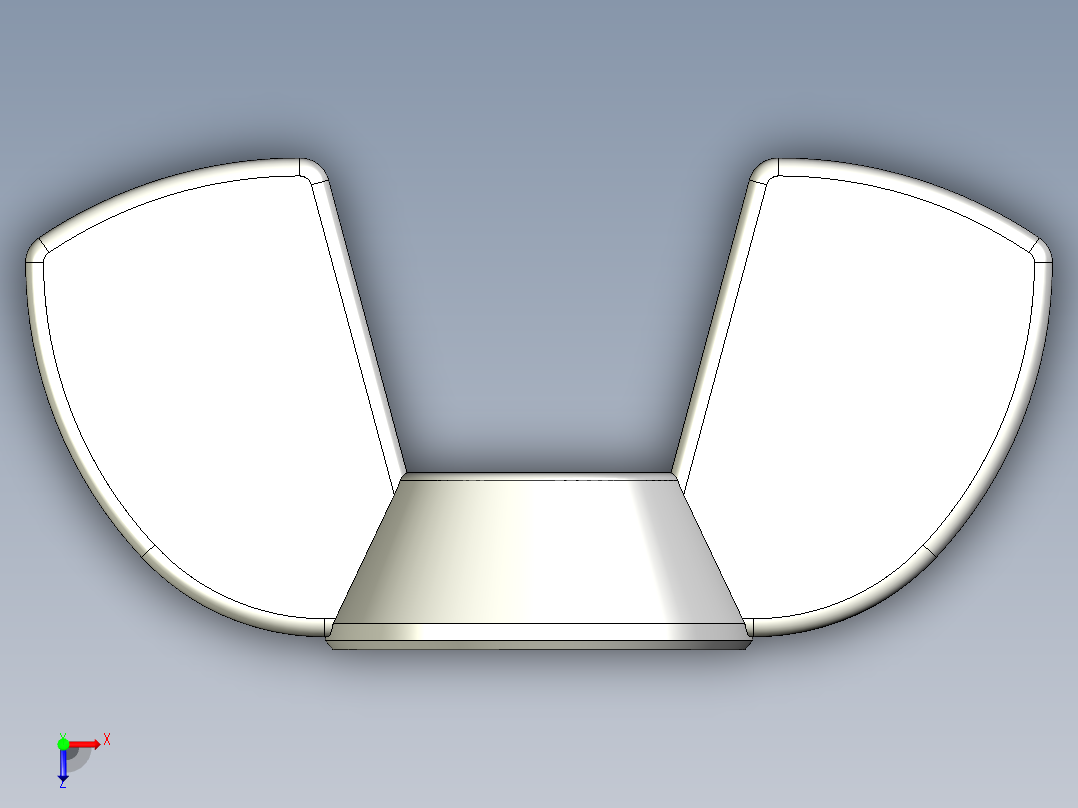 蝶形螺母-WING NUT M4 x 0.7mm Thread.IGS俯视图