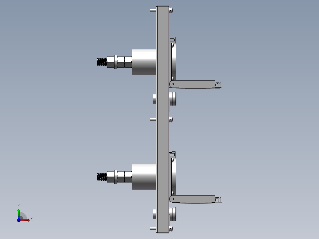 大功率航插连接器三维SW前视图