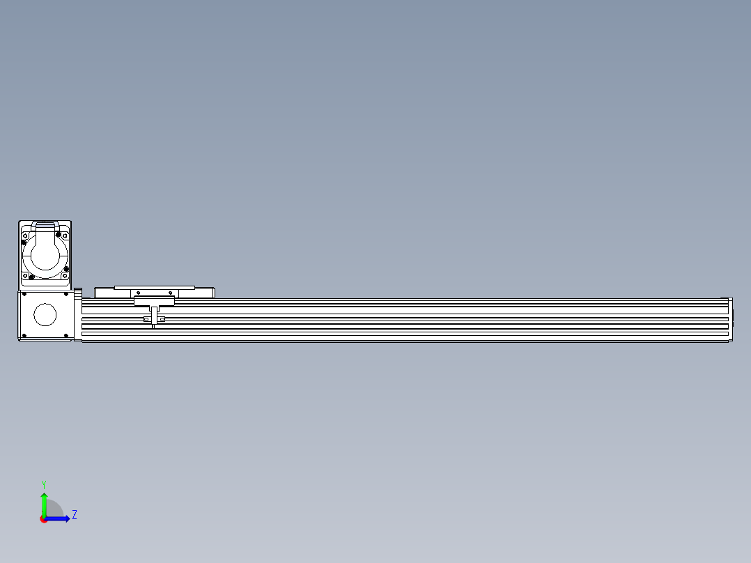同步带全封闭直线模组TPA-HCB-110D-90-L600-LU-Y-P40-N3左视图