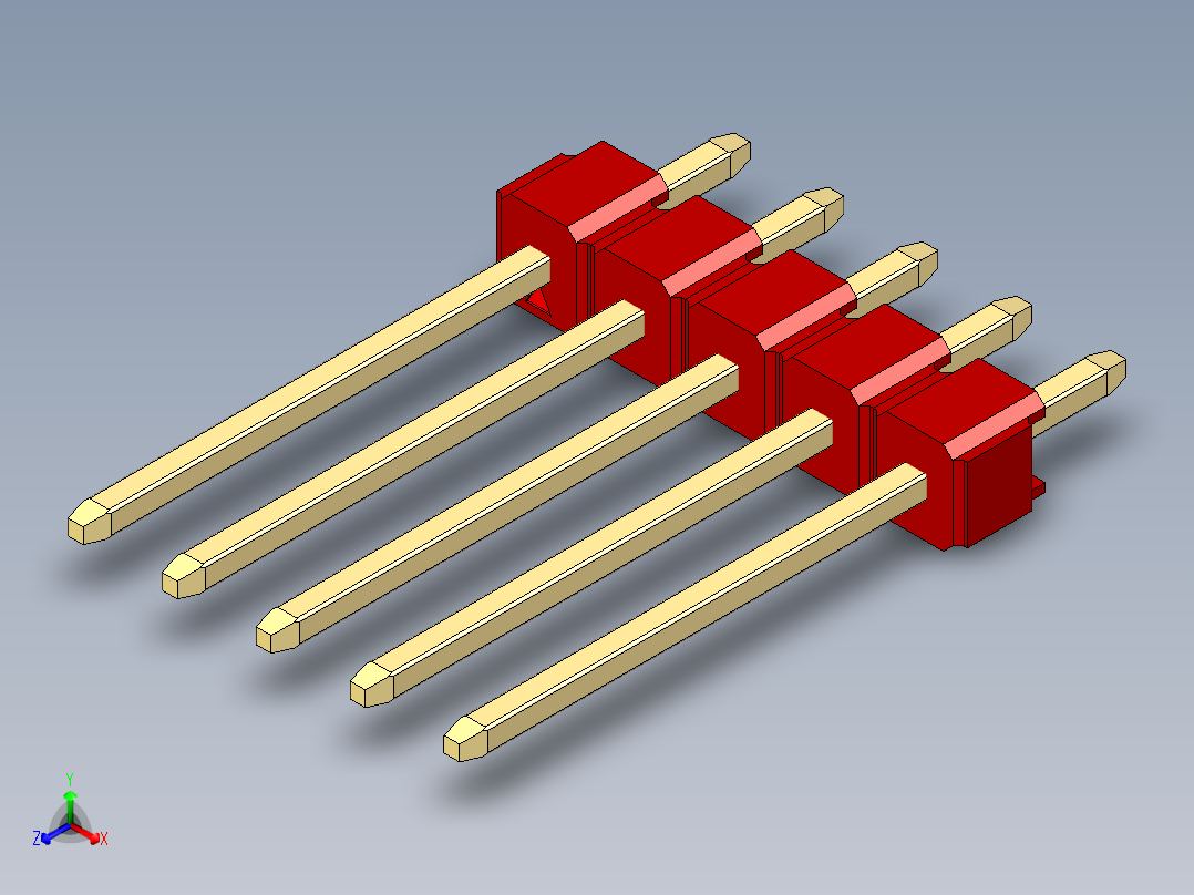 彩色公头100mil（2.54mm）系列-DS1021_red_1x05p_100mil_Type5_rev1.0