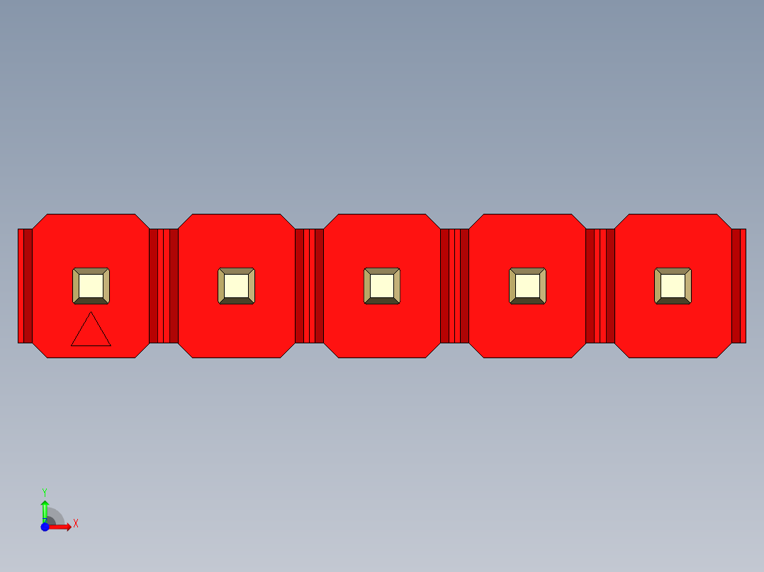 彩色公头100mil（2.54mm）系列-DS1021_red_1x05p_100mil_Type5_rev1.0前视图