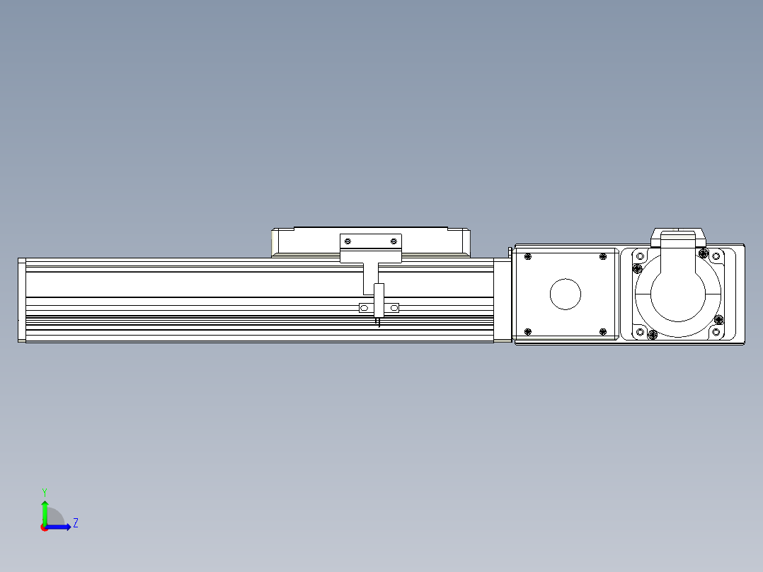 同步带全封闭直线模组TPA-HCB-105D-90-L100-MR-C-P20-N3左视图