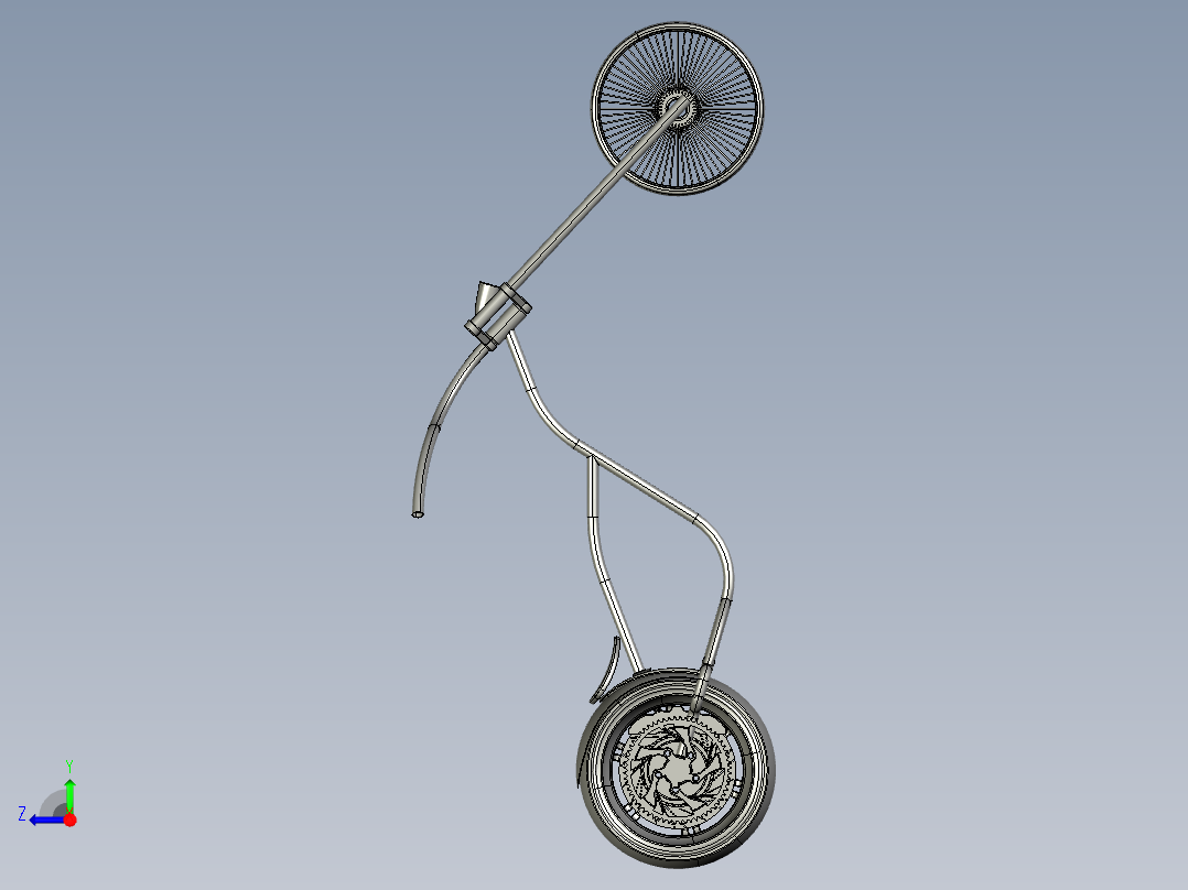 79---概念自行车（stp）proe 5.0三维图纸模型设计图纸右视图