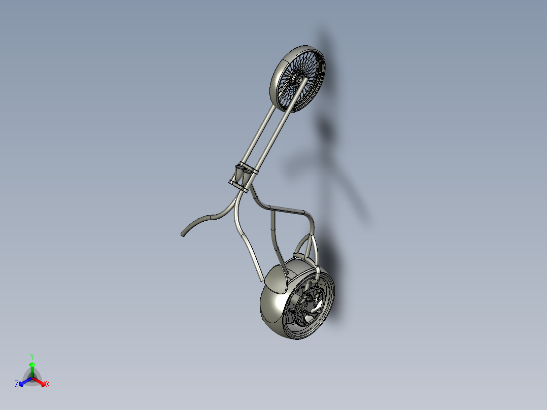 79---概念自行车（stp）proe 5.0三维图纸模型设计图纸正等轴测图