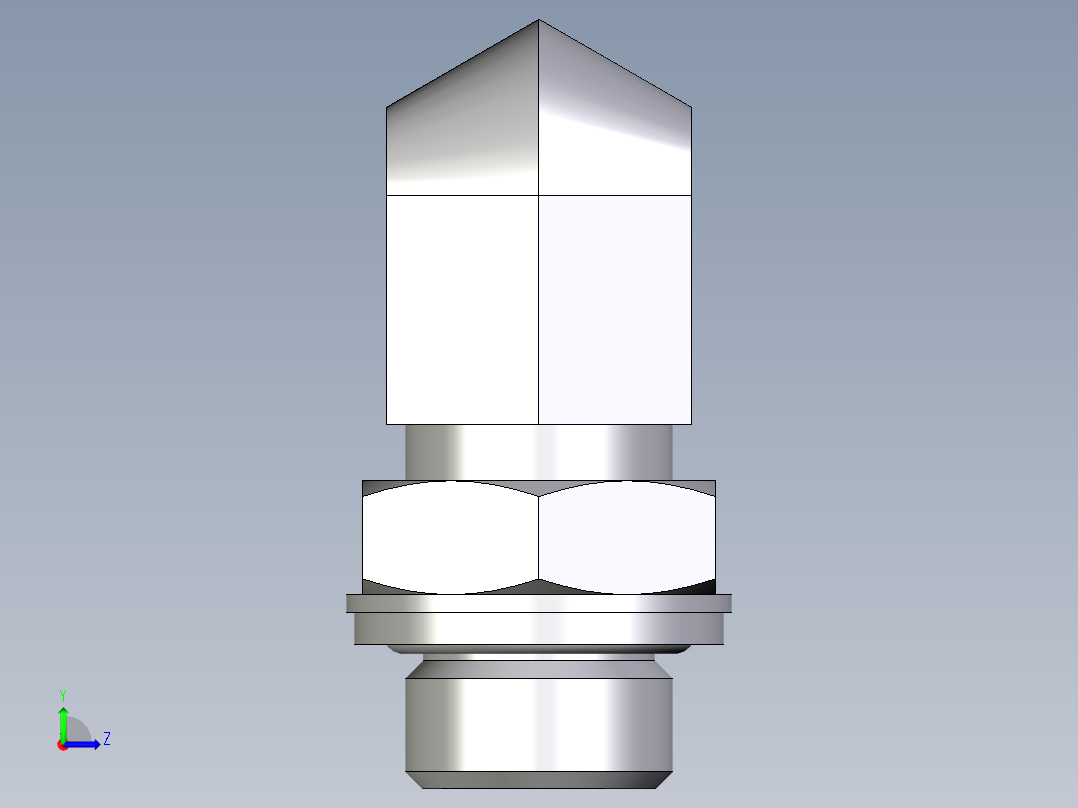 卡套式工业通用硬管接头EO_Adjustable_Locknut_elbow_WEE12LROMDCF左视图