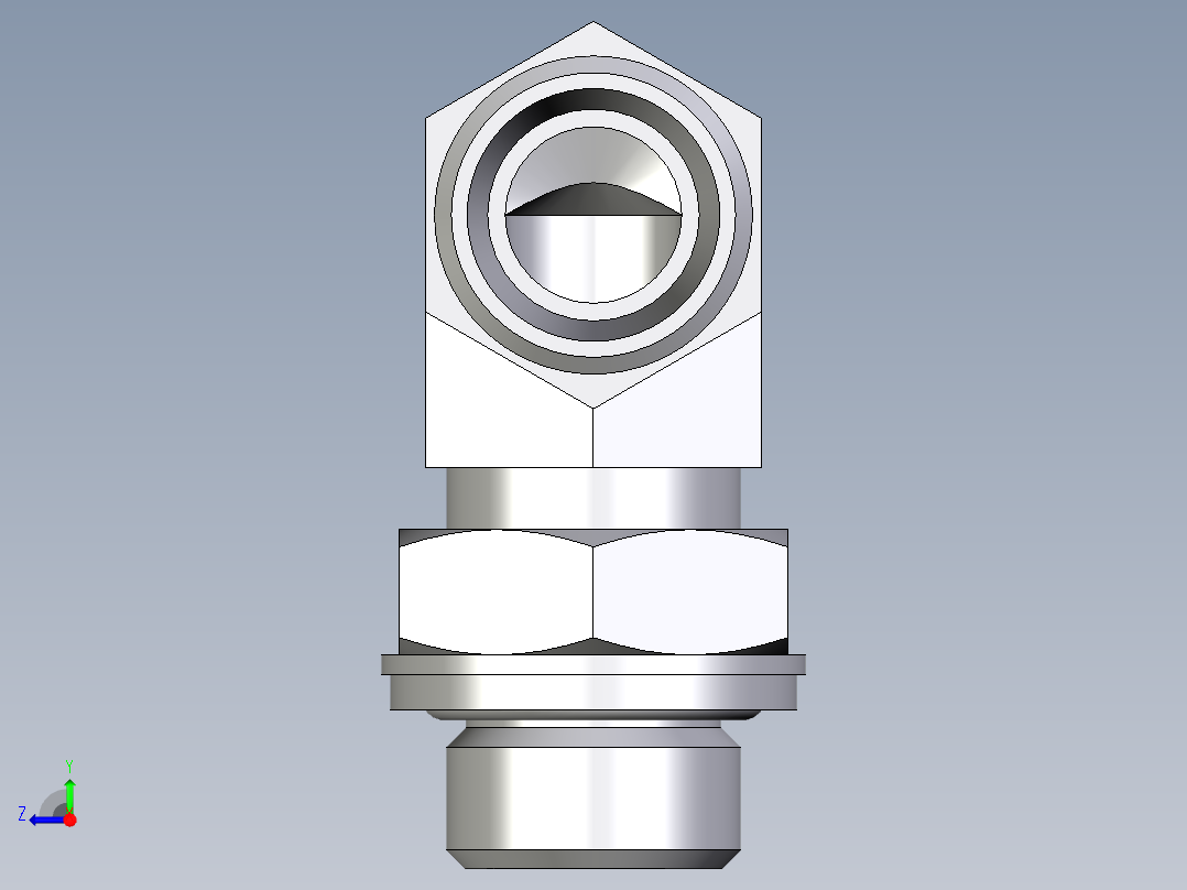 卡套式工业通用硬管接头EO_Adjustable_Locknut_elbow_WEE12LROMDCF右视图