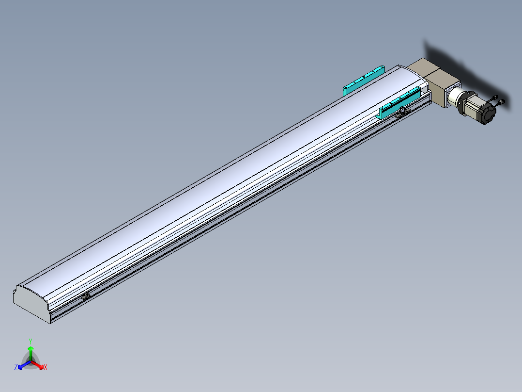 同步带滑台-半封闭B22-L100-C-S1850-R-P75-D3-N5正等轴测图