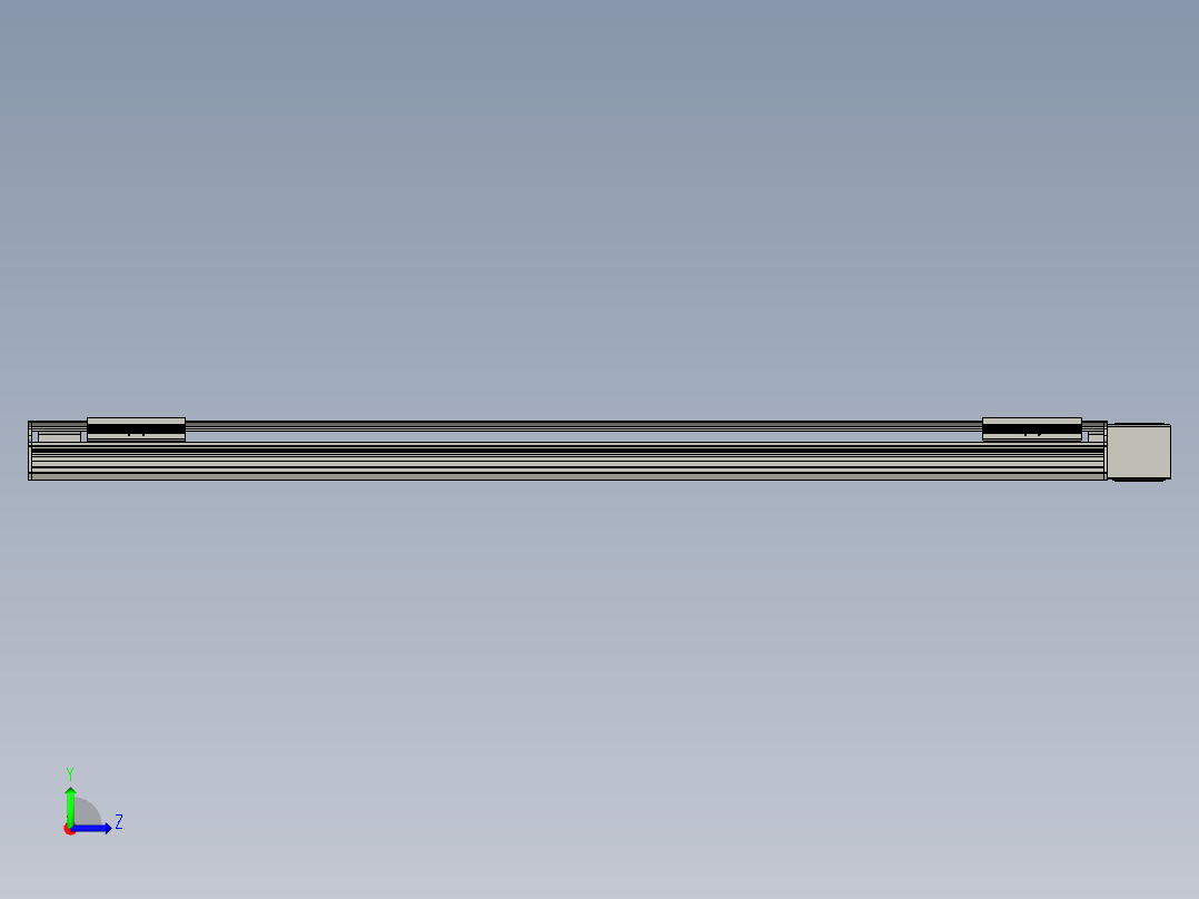 直线模组LHB17-L40-S1350-L(B)设计图纸左视图