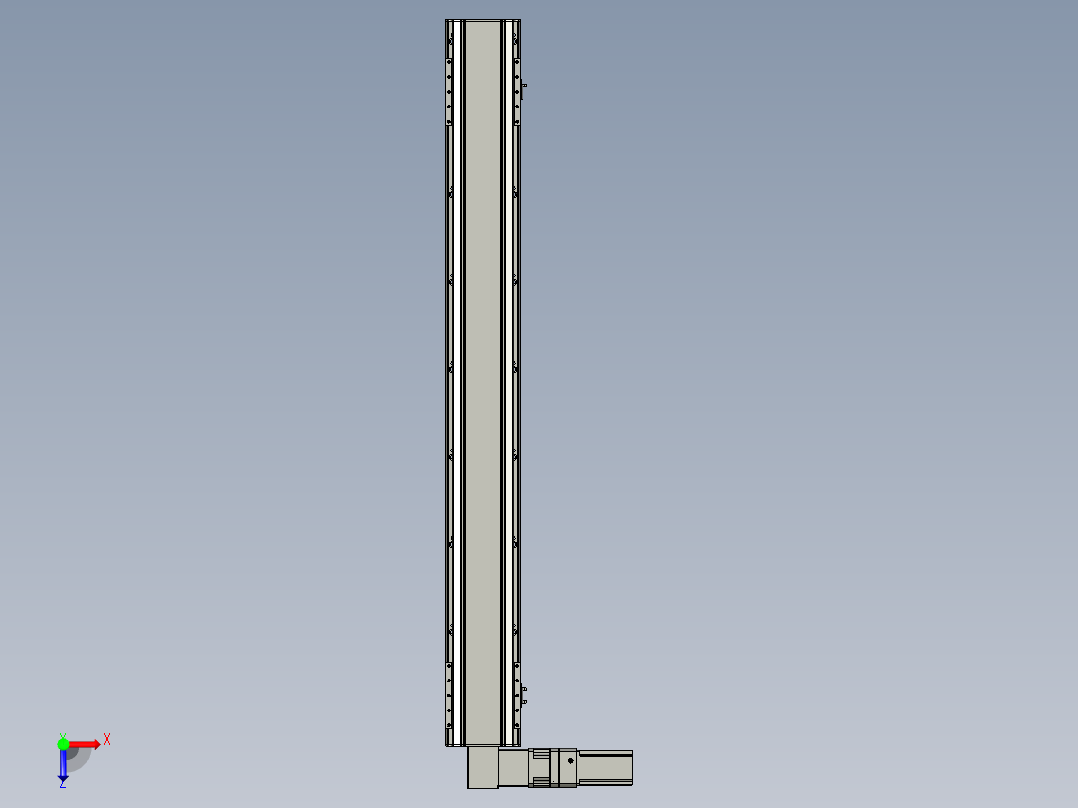 直线模组LHB17-L40-S1350-L(B)设计图纸俯视图