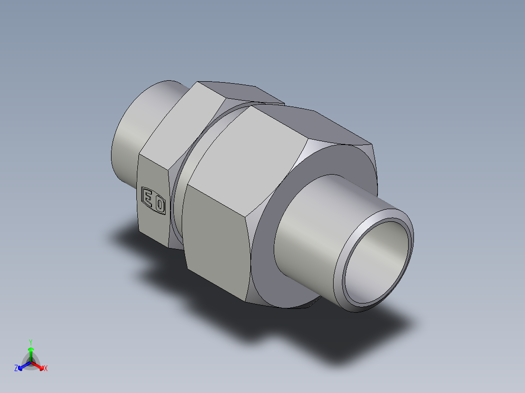 卡套式工业通用硬管接头EO_Weld_fitting_for_tubes_ASK638X4S正等轴测图