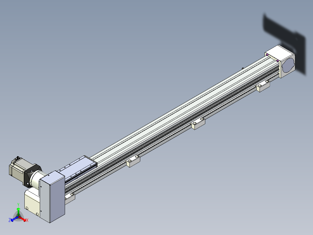 同步带滑台-欧规B8-L88-S1100-L-ZP75-D3-N10正等轴测图