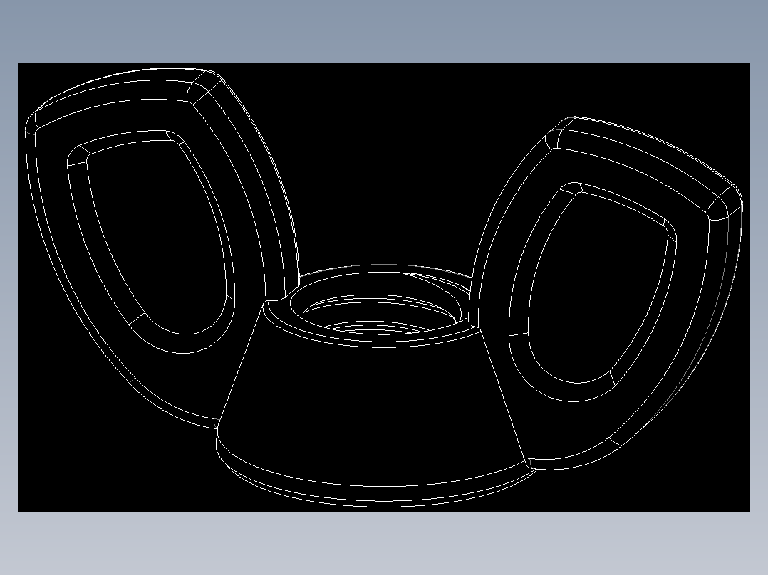 WING NUT 5-16in-18 Thread size 9-16in Base Diameter.DWG