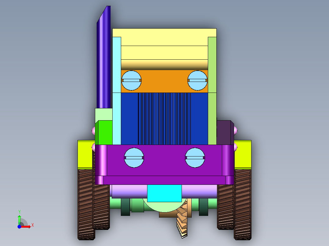 齿轮传动混凝土搅拌车玩具前视图