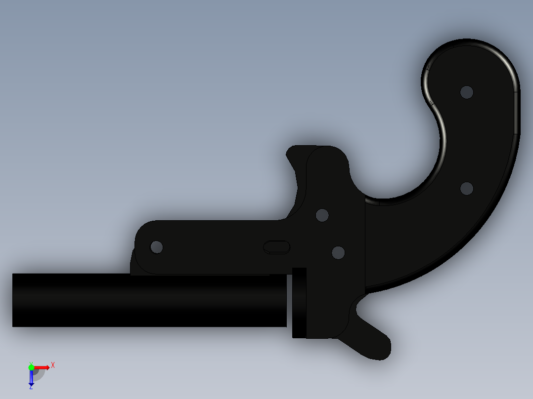 激光切割手枪.单发手枪俯视图