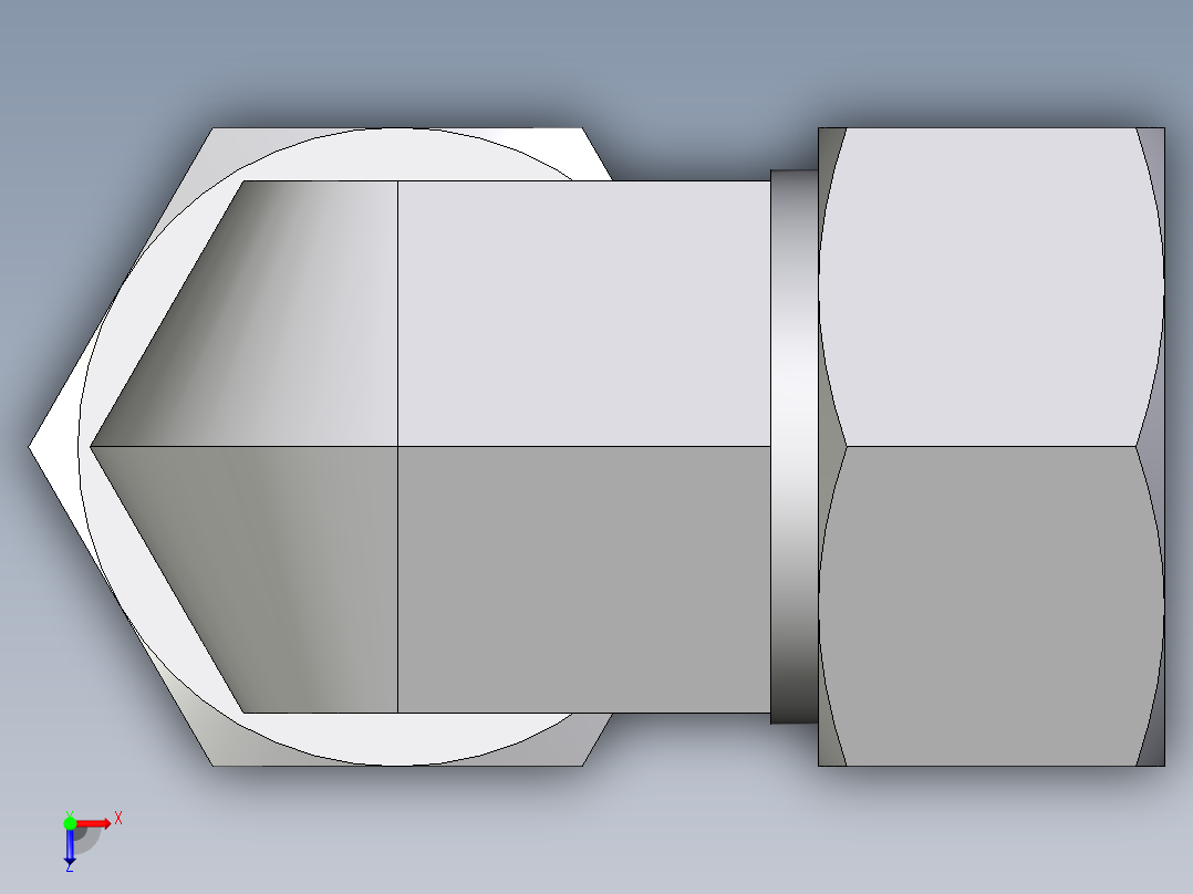 卡套式工业通用硬管接头EO_Swivel_nut_elbow_EW38ZS71俯视图