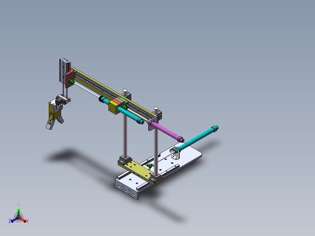 直线抓取机构正等轴测图