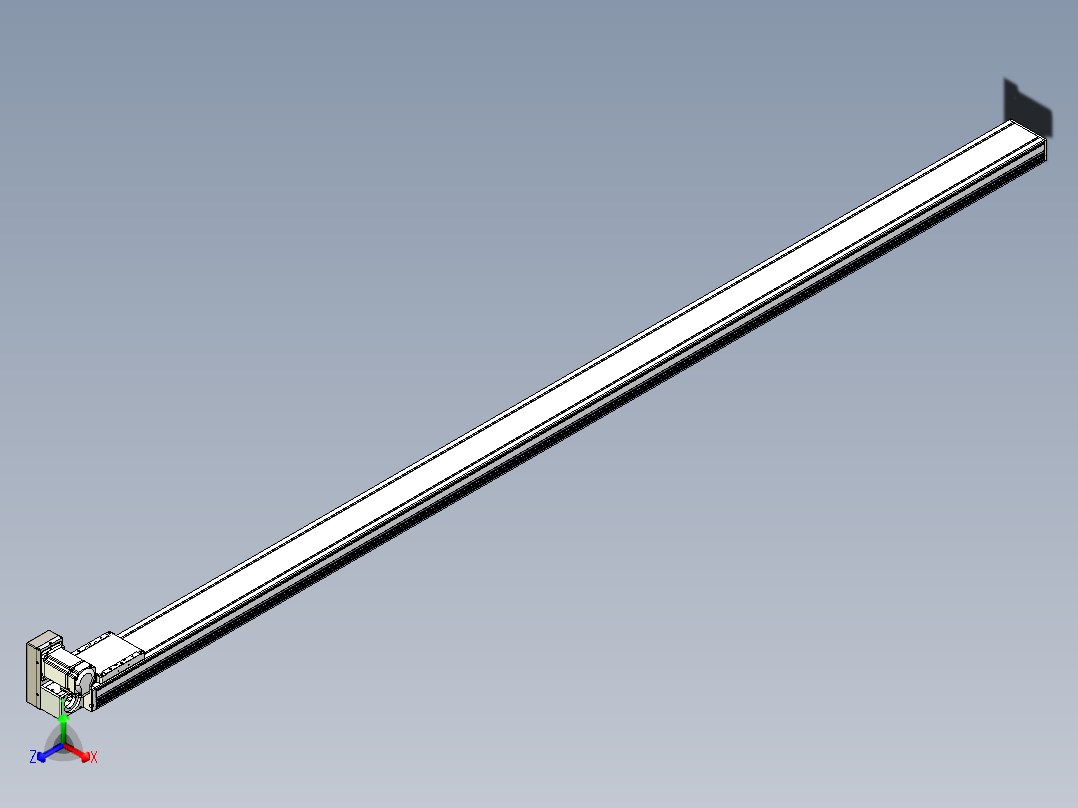 同步带全封闭直线模组TPA-HCB-105D-90-L2550-LU-Y-P20-N3正等轴测图