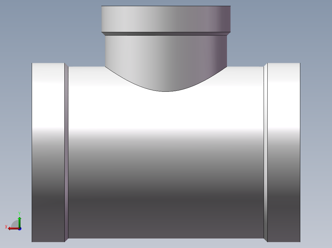 三通-异径 DN40-DN25后视图