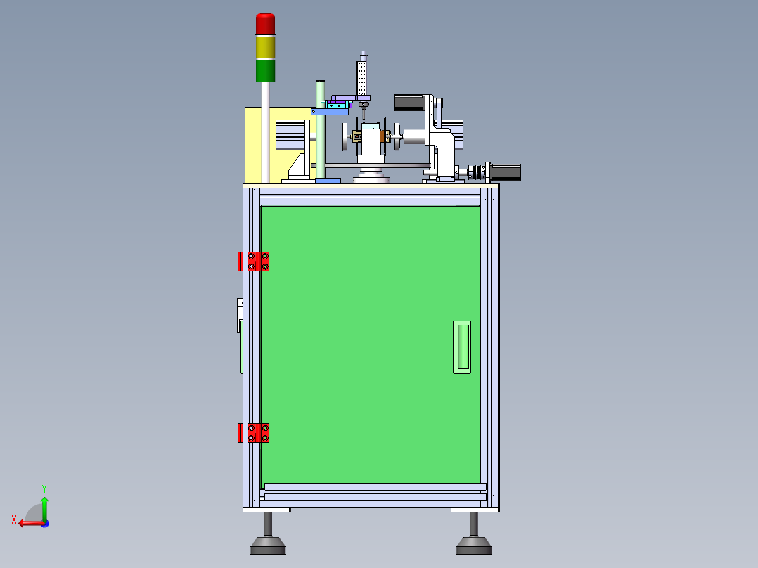 电机检测设备装配体后视图