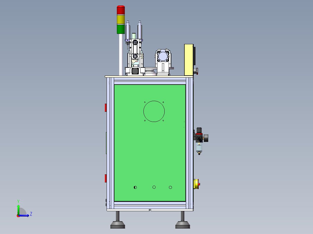 电机检测设备装配体左视图