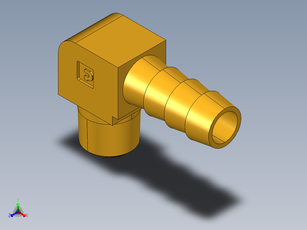 倒齿式工业管接头Hose Barb 90Deg Elbow to Male Pipe 129HB-5-2正等轴测图