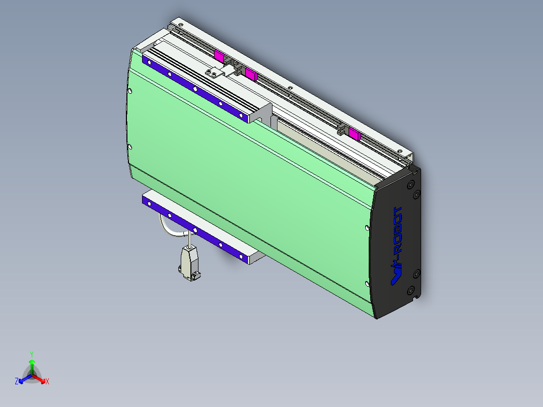 威洛博VL系列直线电机模组-VL22H3-S200正等轴测图