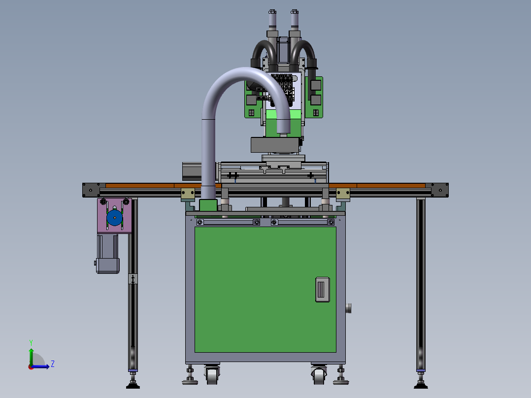 在线式自动螺母植入机(sw23可编辑+工程图）左视图