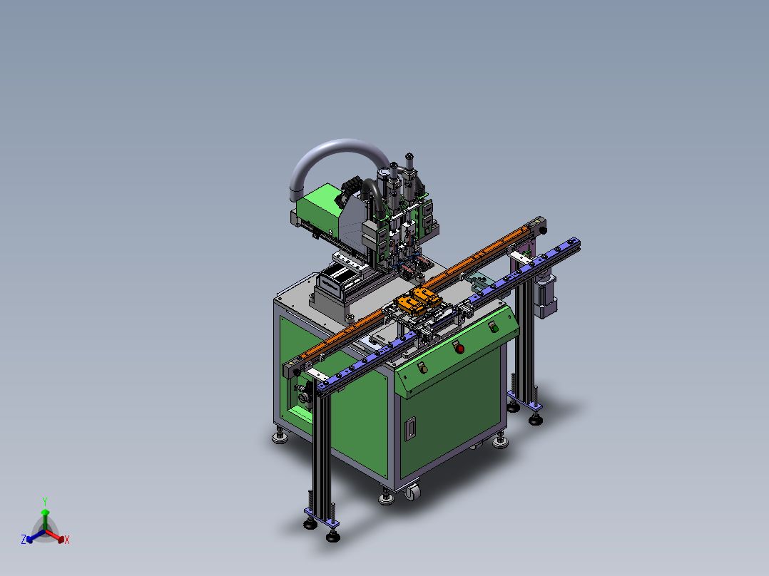 在线式自动螺母植入机(sw23可编辑+工程图）正等轴测图
