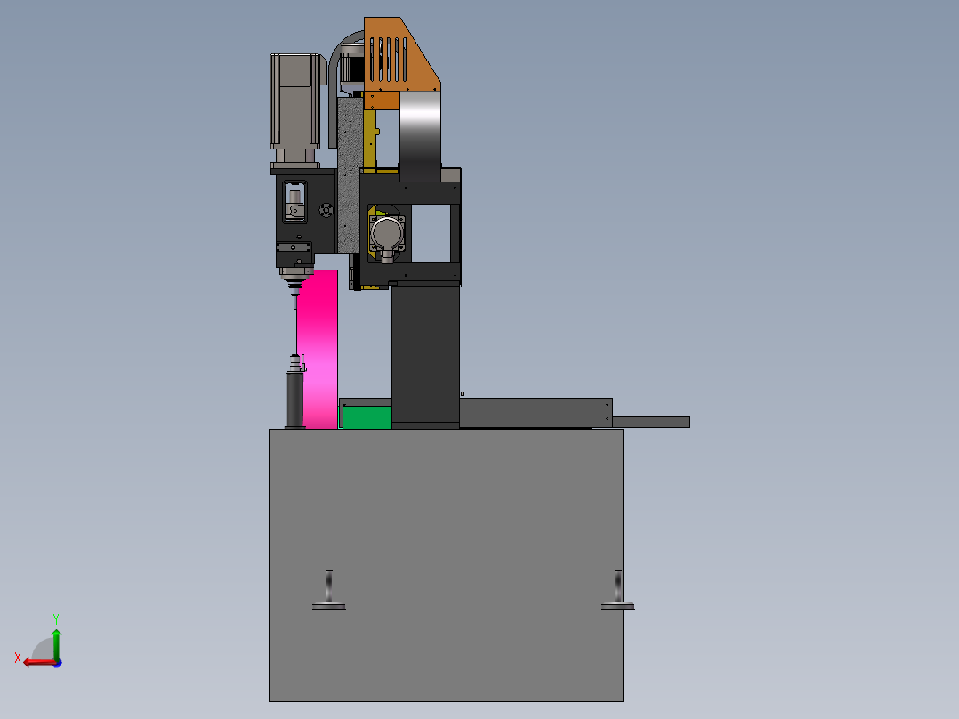 1320半封闭雕铣机sw18可编辑后视图