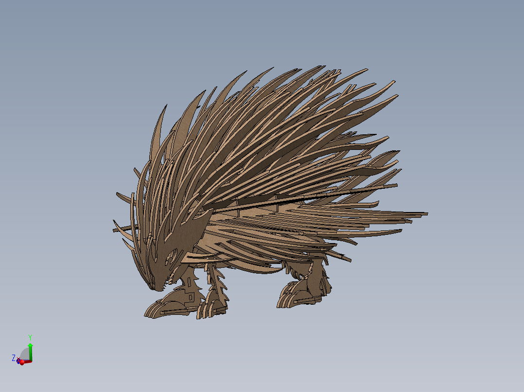豪猪刺猬立体拼装<span style='color: red'>模型</span><span style='color: red'>3D</span><span style='color: red'>图纸</span> <span style='color: red'>Solidworks</span><span style='color: red'>设计</span> <span style='color: red'>附</span>STEP IGS