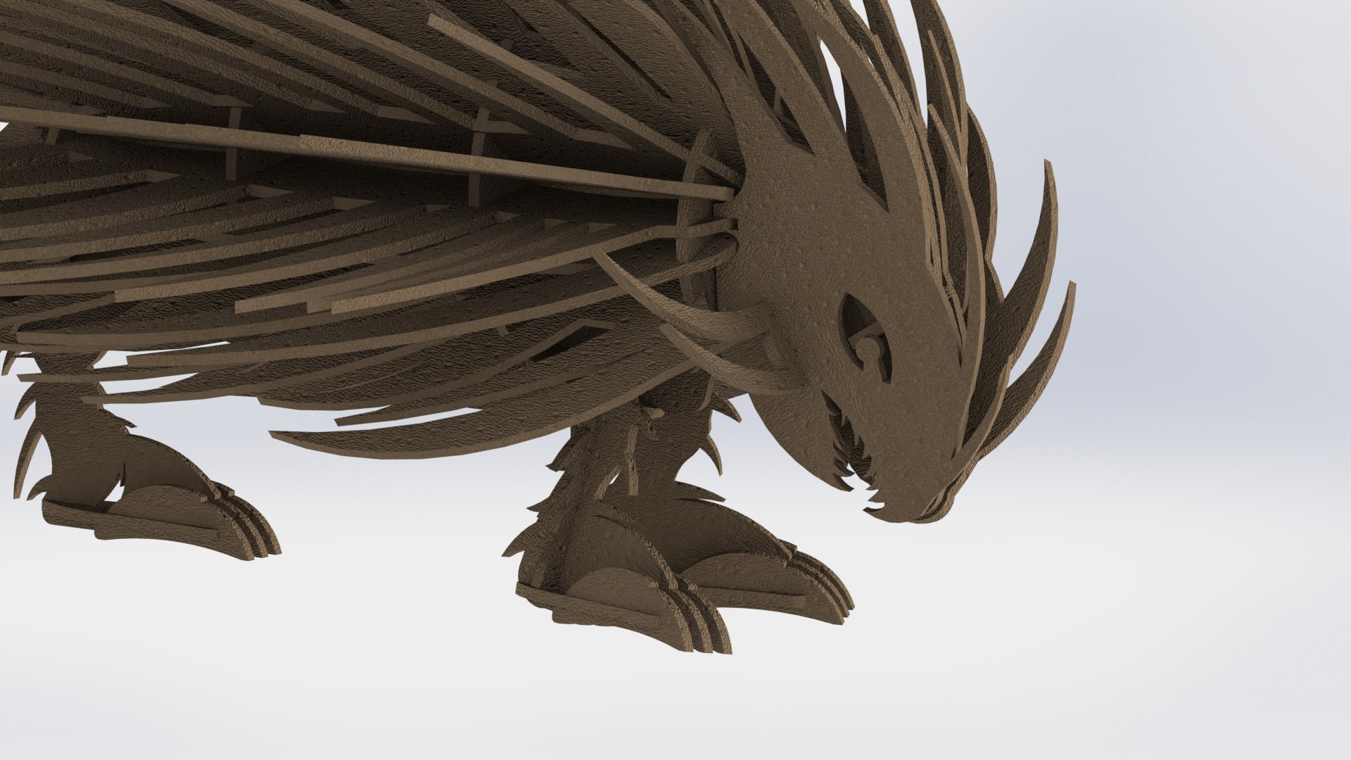 豪猪刺猬立体拼装模型3D图纸 Solidworks设计 附STEP IGS