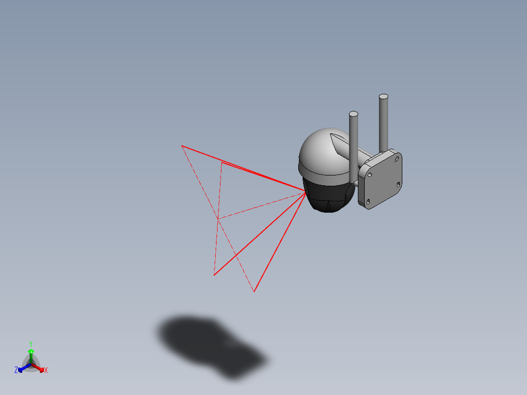 IP摄像头PTZ Wi-Fi 1080P正等轴测图