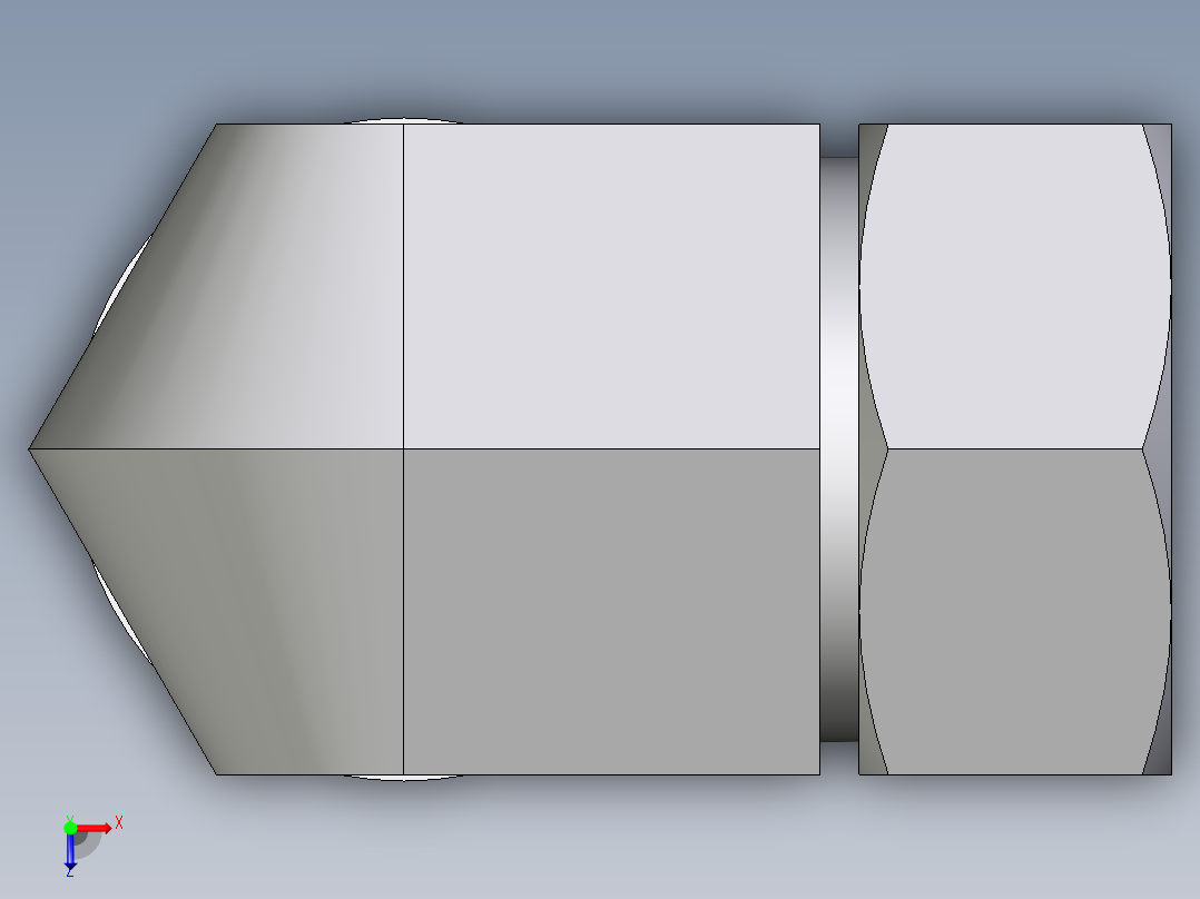 卡套式工业通用硬管接头EO_Adjustable_Locknut_elbow_WEE35ZLMCF俯视图