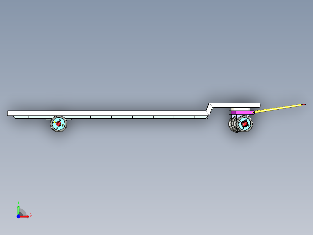 平板车装配体三维模型资料前视图