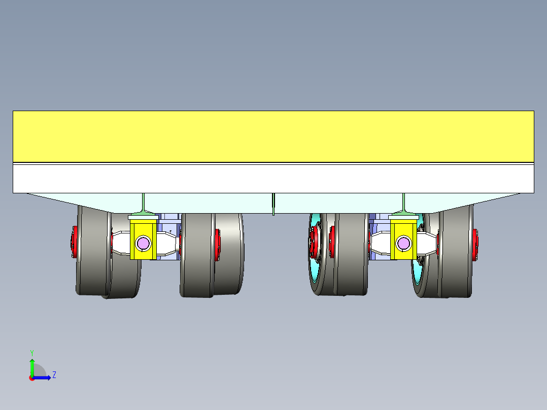 平板车装配体三维模型资料左视图